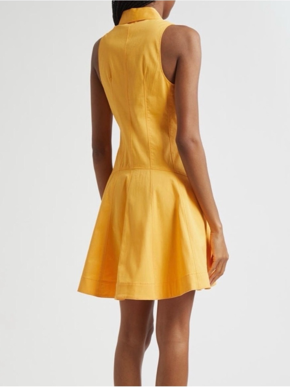 Cinq à Sept Poppy Sleeveless Stretch Twill Shirtdress in Ginger Orange - Picture 2 of 9